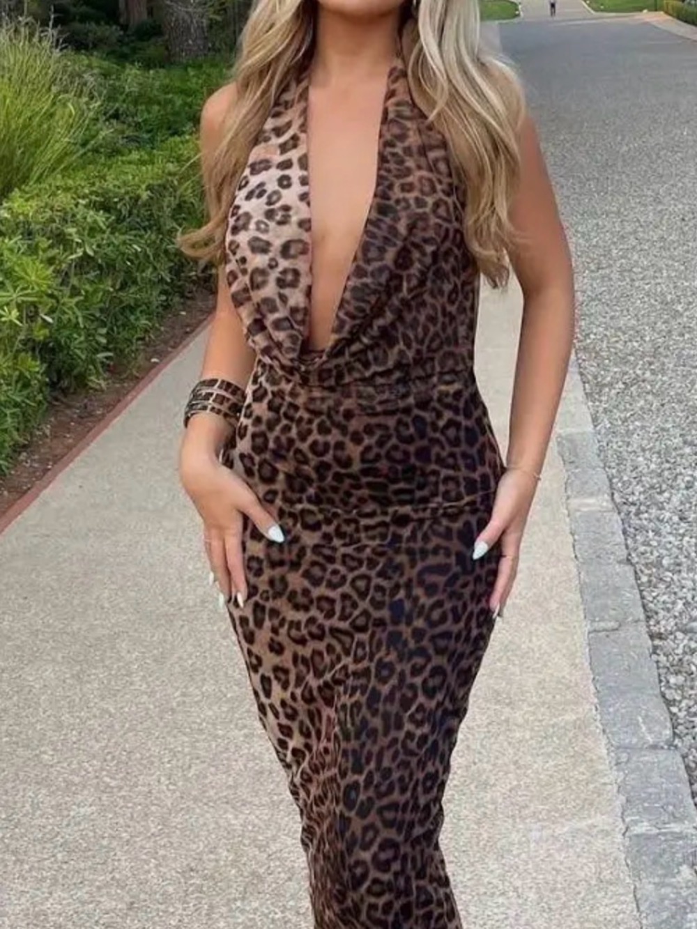 Zara maxi cheetah print dress
